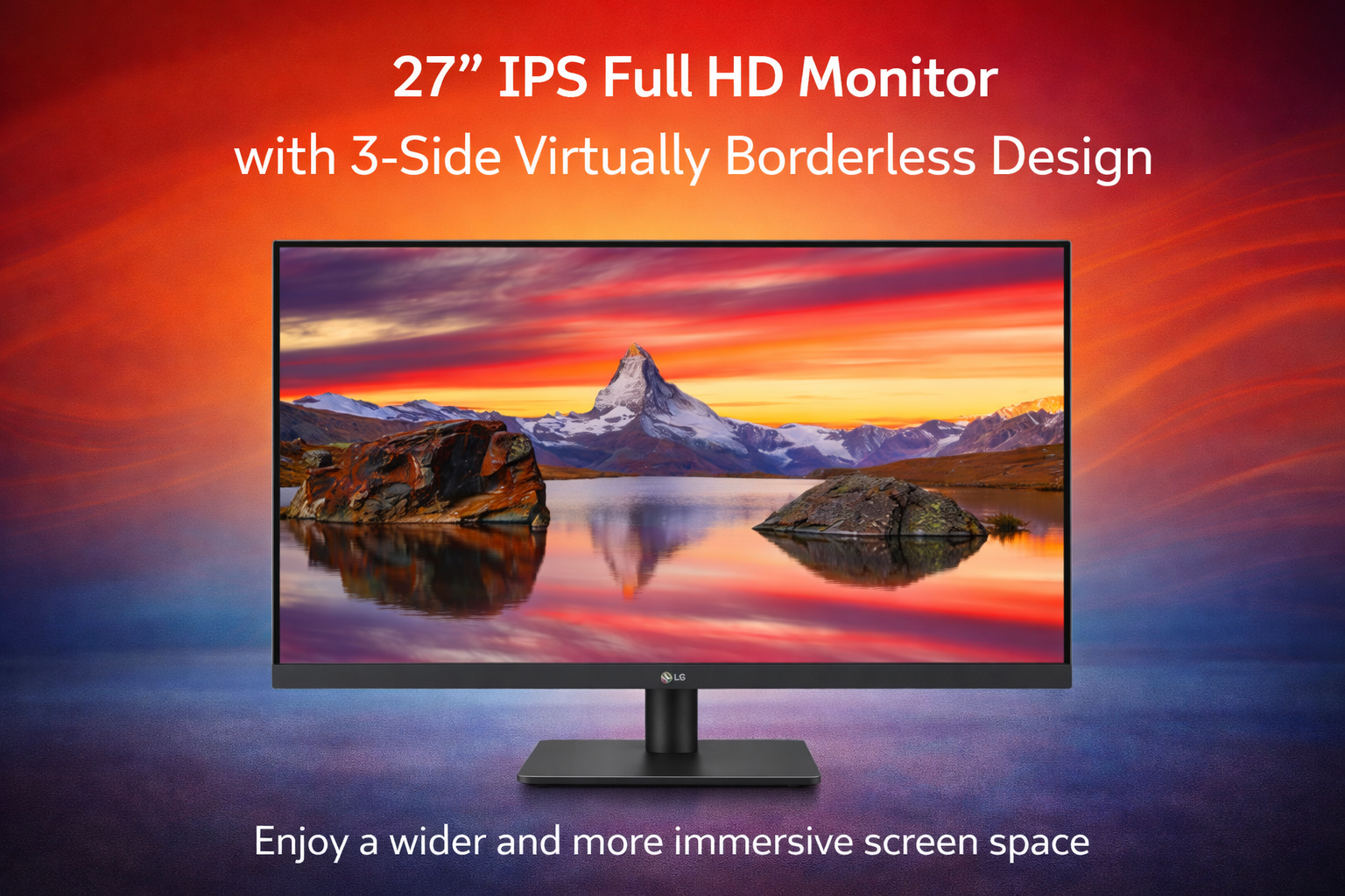 27 IPS Full HD Monitor with 3-Side Virtually Borderless Design - Thumbnail