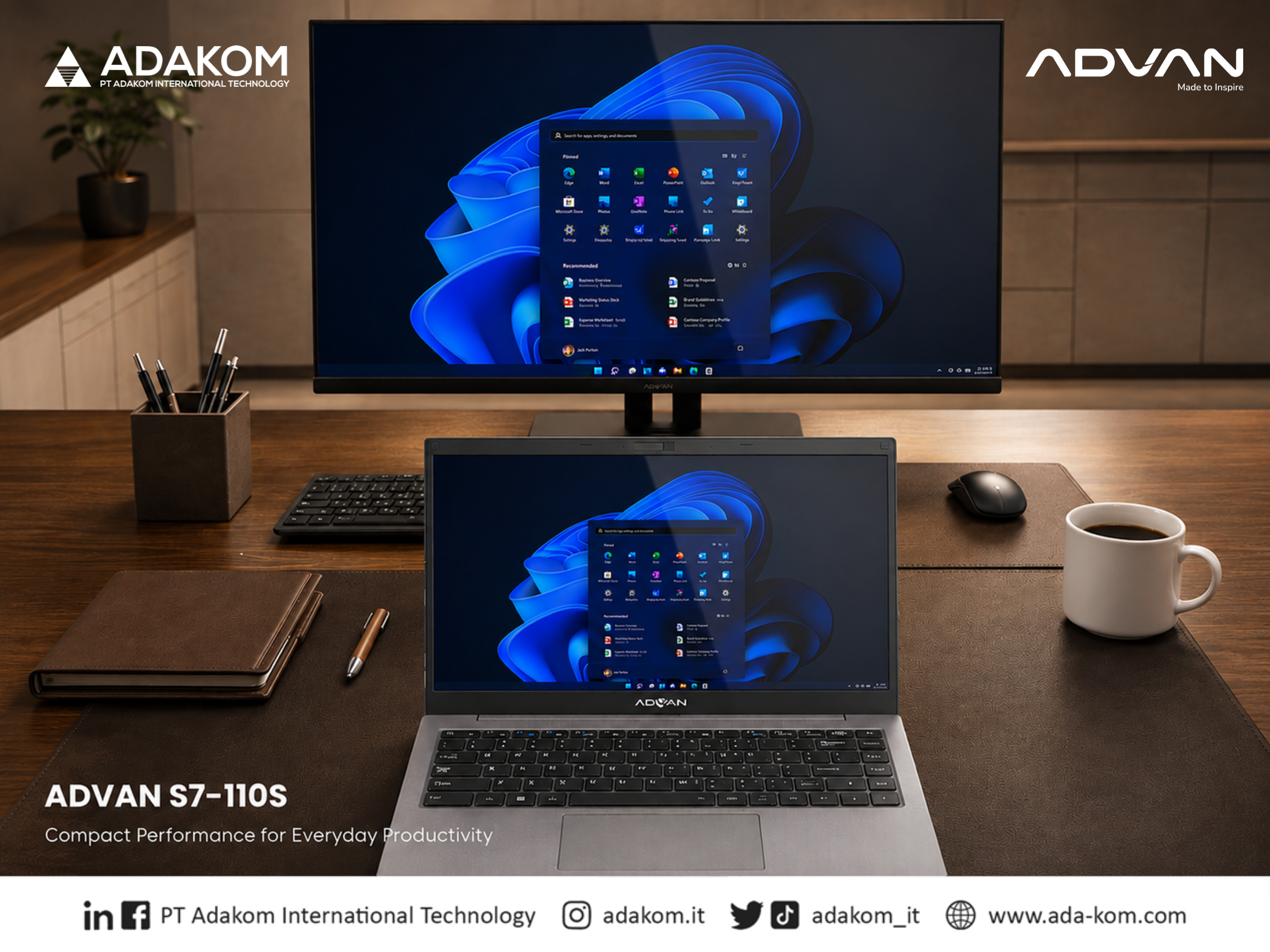 Postingan Web di Homepage Advan - S7-110S