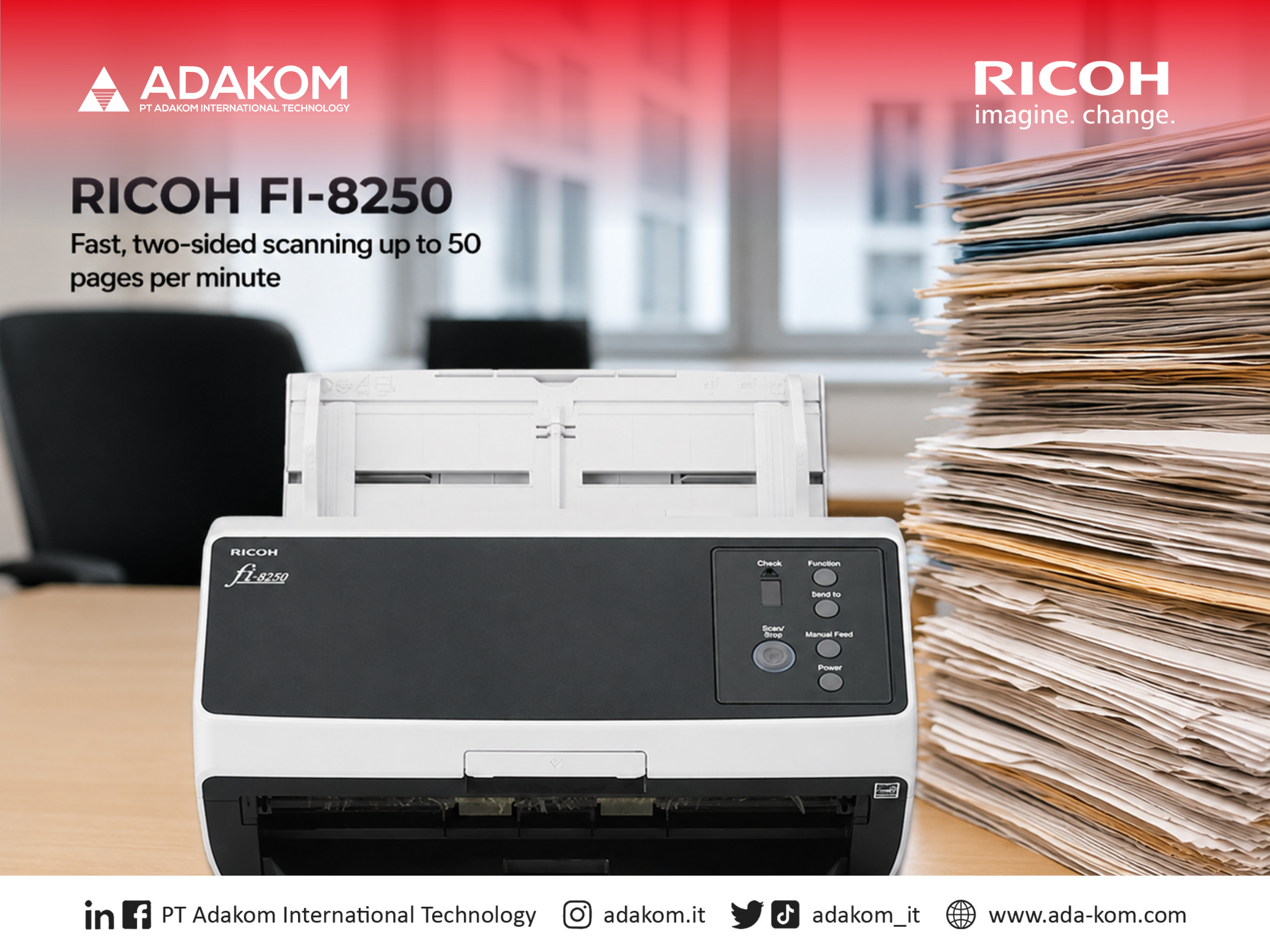 Postingan Web di Homepage RICOH FI-8250